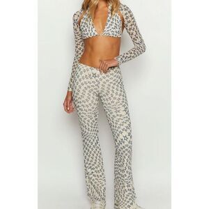 Beginning Boutique Mesh Lined Pants 3 Piece Set Womens Size 4 Small Vacation Set